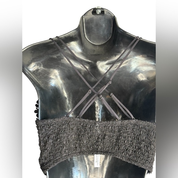 Free People Intimately Black Floral Lace Crop Top bralette Miss Dazie sz M NWT - Picture 13 of 14